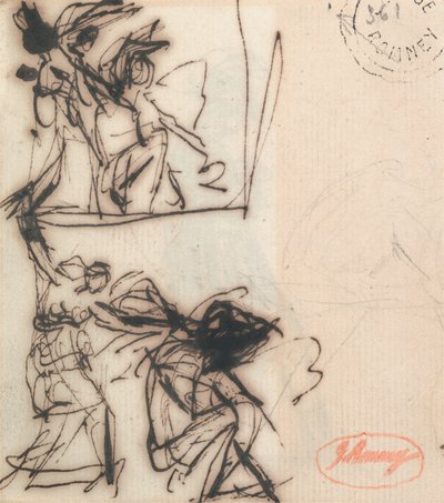 Standing Figure with Arm Upraised and Seated Figure by George Romney